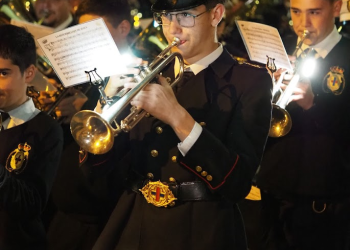 Componentes de la AM Cristo de Gracia en el Sábado de Pasión 2026