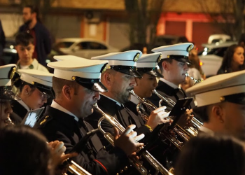 Componentes de la AM Cristo de Gracia en el Sábado de Pasión 2026