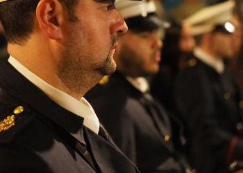 Componentes de la AM Cristo de Gracia en el Sábado de Pasión 2026