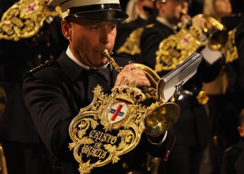 Componentes de la AM Cristo de Gracia en el Sábado de Pasión 2026