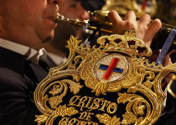 Componentes de la AM Cristo de Gracia en el Sábado de Pasión 2026