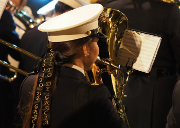 Componentes de la AM Cristo de Gracia en el Sábado de Pasión 2026