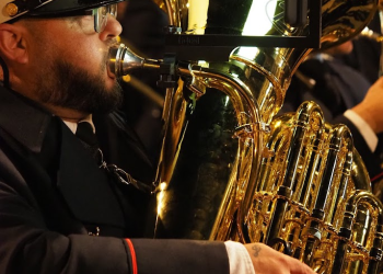 Componentes de la AM Cristo de Gracia en el Sábado de Pasión 2026