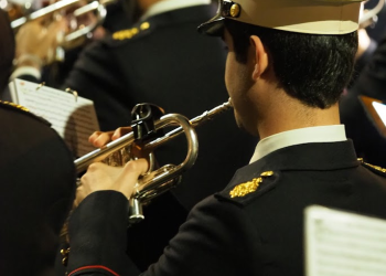 Componentes de la AM Cristo de Gracia en el Sábado de Pasión 2026