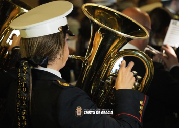 Componentes de la AM Cristo de Gracia en el Sábado de Pasión 2026