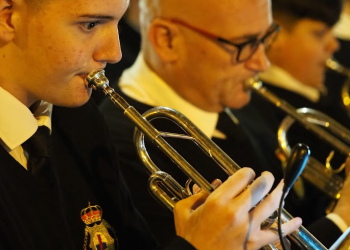 Componentes de la AM Cristo de Gracia en el Sábado de Pasión 2026